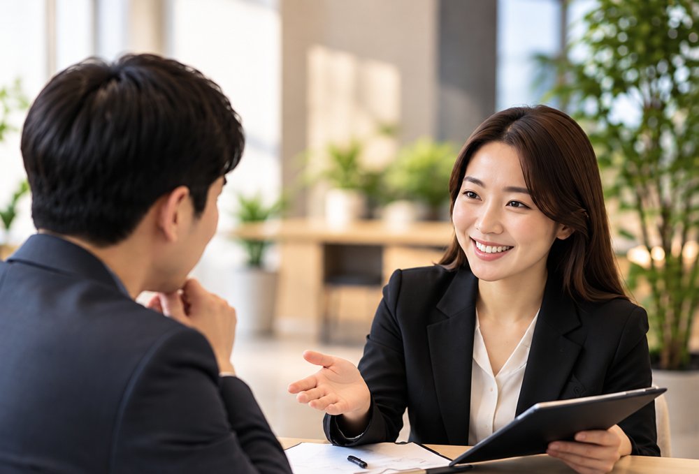 현장을 방문하여 상담하는 모습